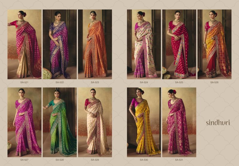 Suhag By Kimora Pure Khadi Georgette Fabric Designer Bandhej Saree